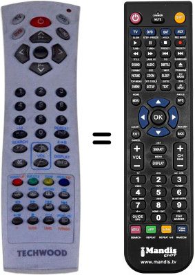 Comandament a distància equivalent Techwood TKD3607 [ DVX ]