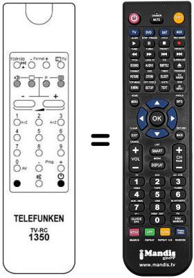Comandament a dist&agrave;ncia equivalent Telefunken CINEVISION 20NIC