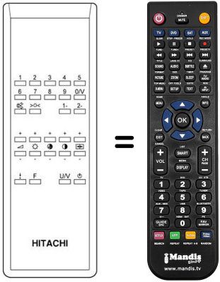 Comandament a dist&agrave;ncia equivalent Hitachi CPT1570