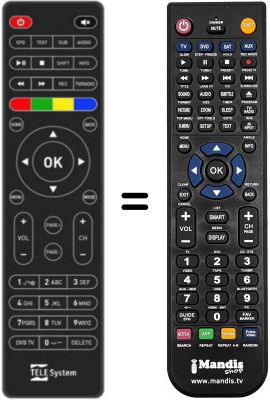 Comandament a dist&agrave;ncia equivalent Telesystem TSUP4K