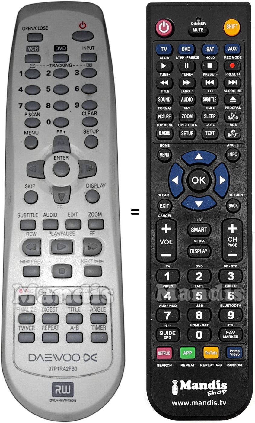 Comandament a distància equivalent Seg 97P1RA2FB0