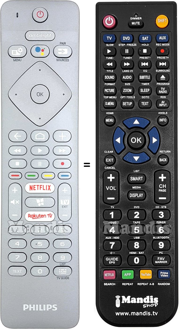 Comandament a dist&agrave;ncia equivalent Philips RC415440101R