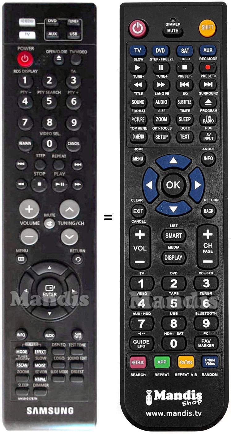 Comandament a dist&agrave;ncia equivalent Samsung AH59-01787N