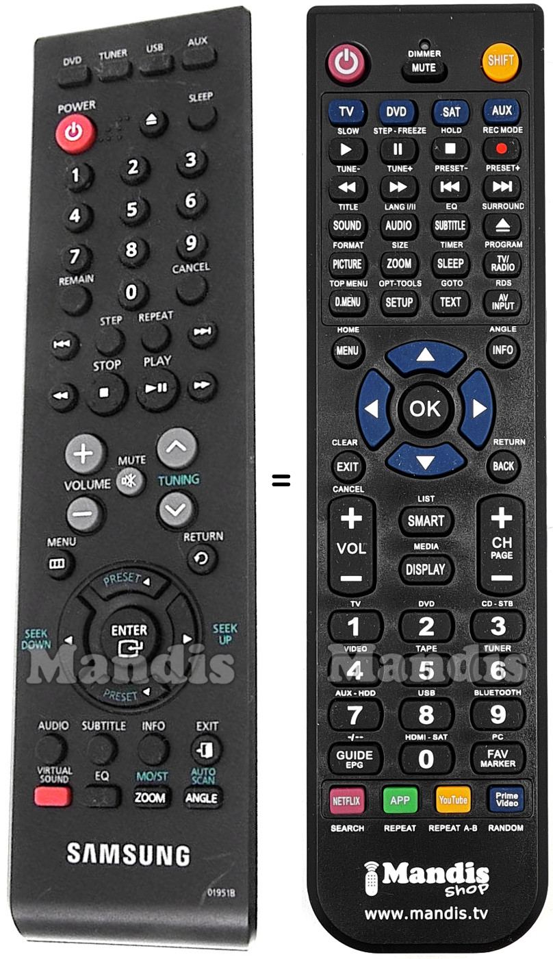 Comandament a distància equivalent Samsung AH59-01951B