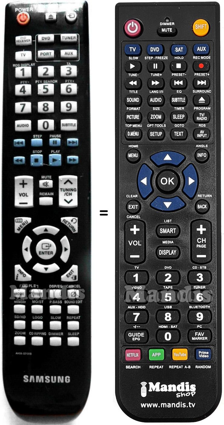 Comandament a distància equivalent Samsung AH59-02131B