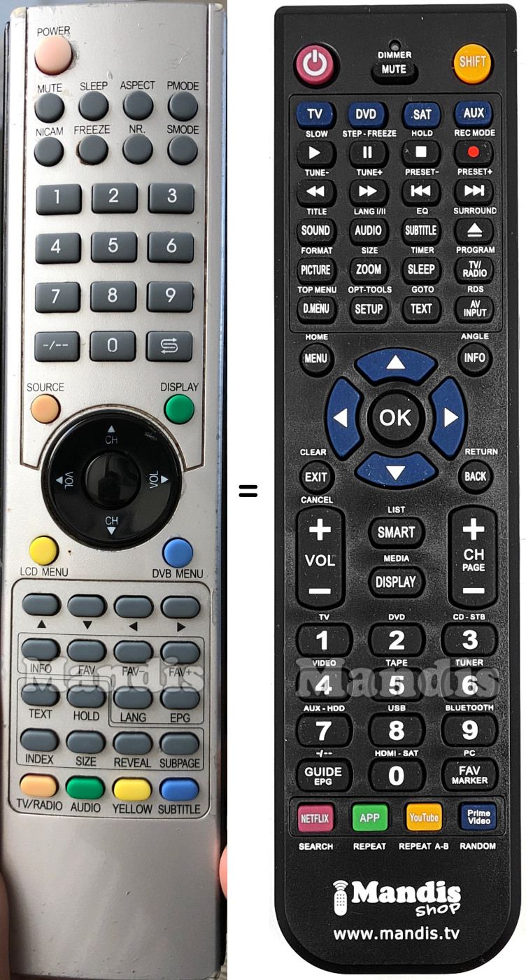 Comandament a dist&agrave;ncia equivalent Belson BSV4255