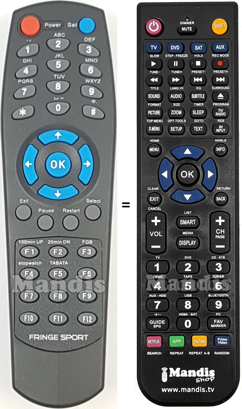 Comandament a dist&agrave;ncia equivalent Fringe Sport FS001