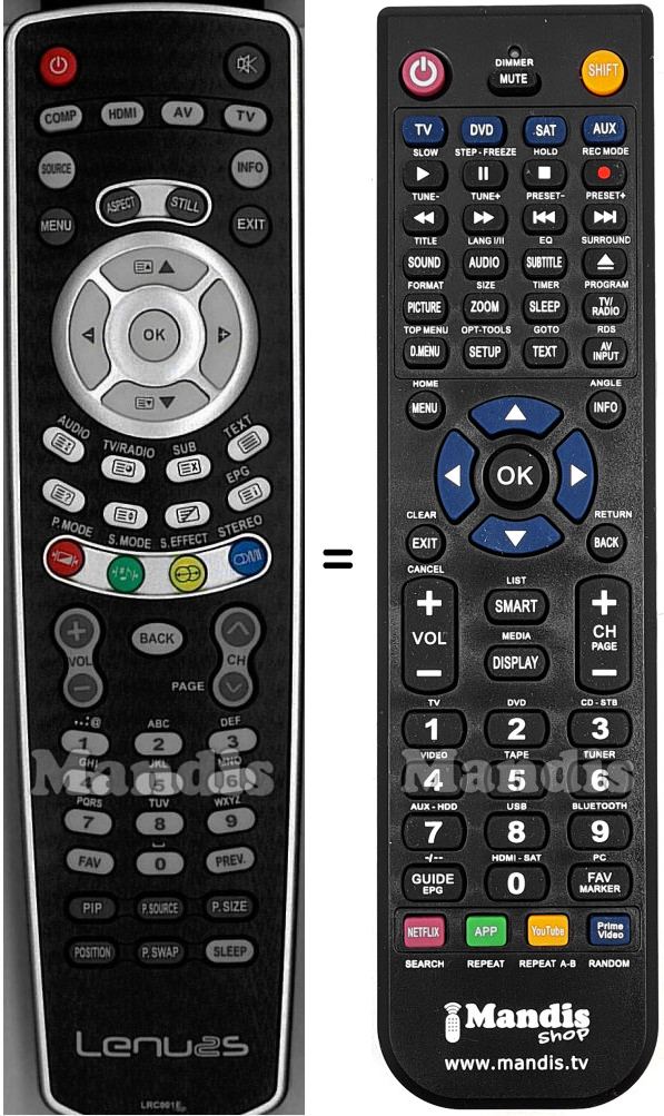 Comandament a dist&agrave;ncia equivalent LENUSS LRC001E