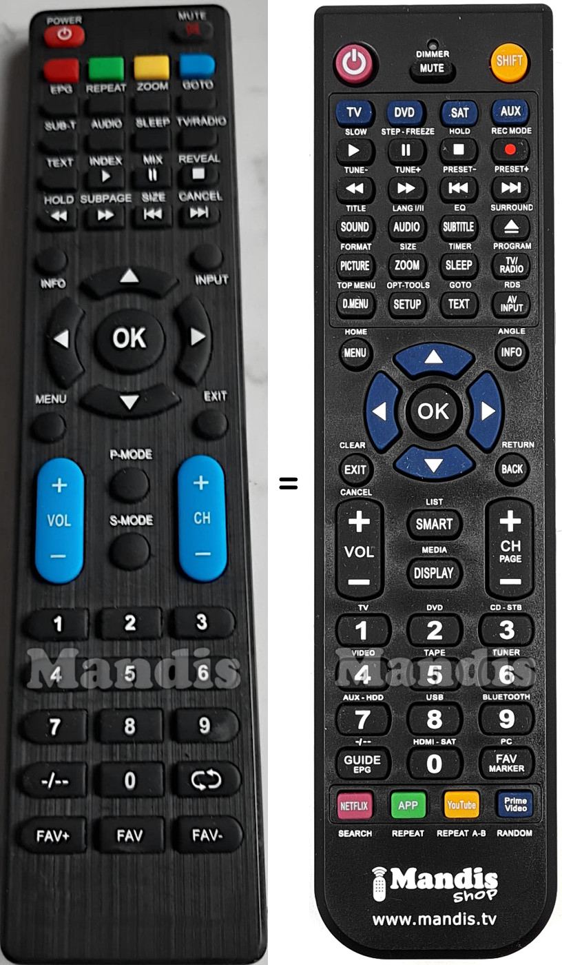 Comandament a dist&agrave;ncia equivalent Akai ND32N2400S