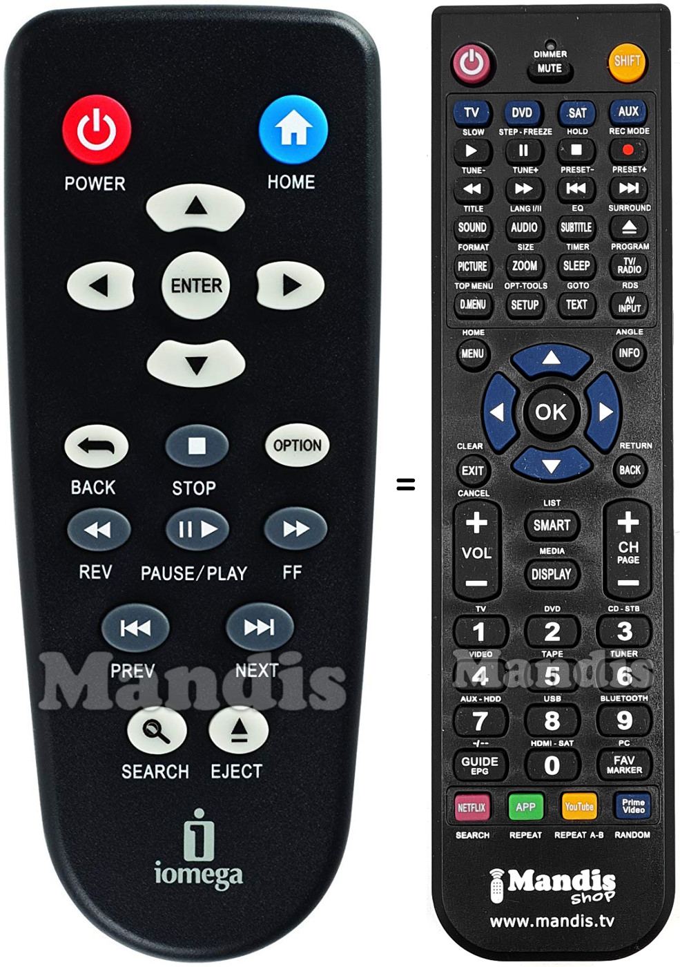 Comandament a dist&agrave;ncia equivalent Iomega SCREENPLAY-MX2 HD