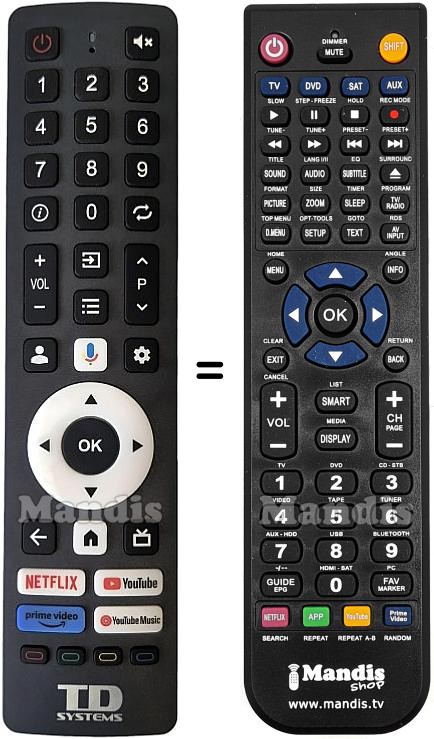 Comandament a dist&agrave;ncia equivalent TD Systems 7601-ZS1220-0020TDS1