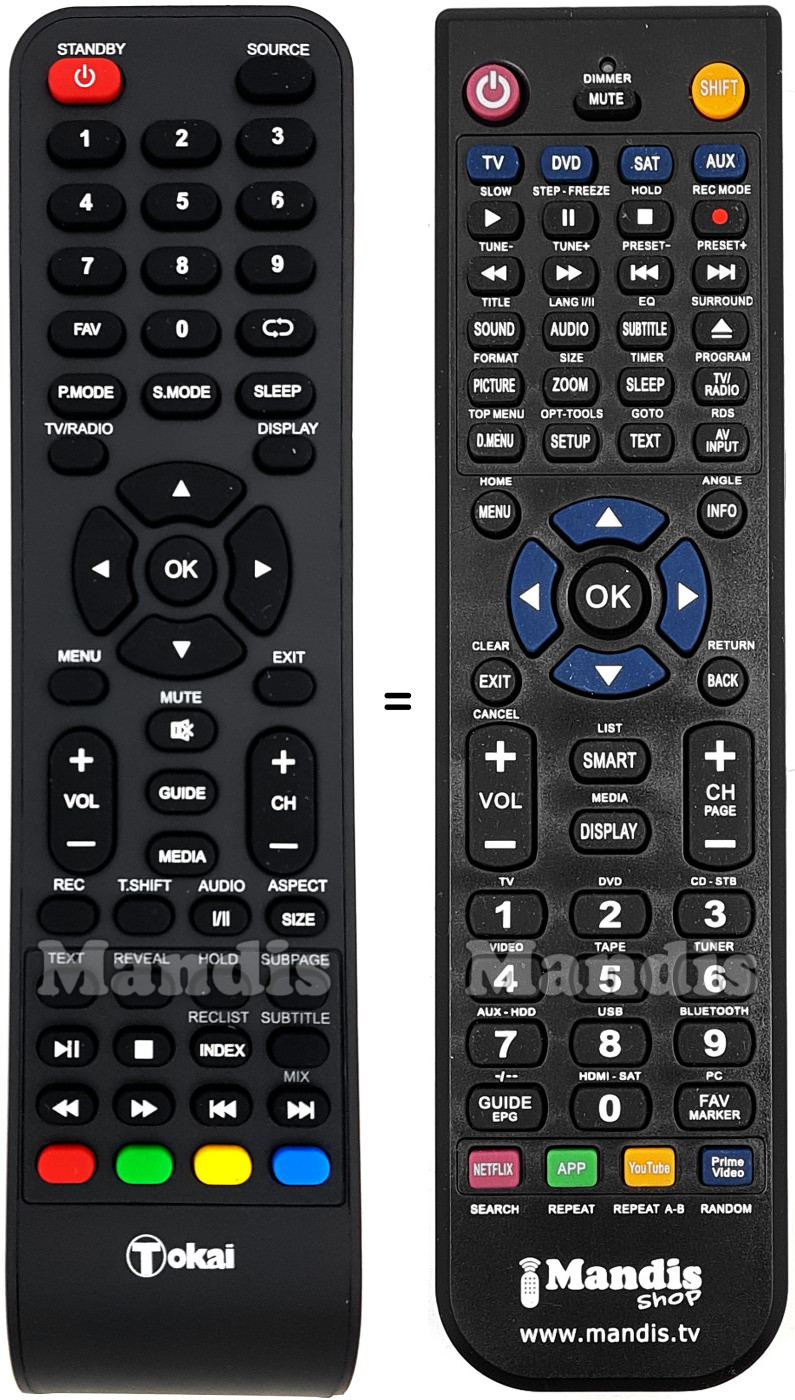 Comandament a dist&agrave;ncia equivalent Tokai TTE-24C3104K