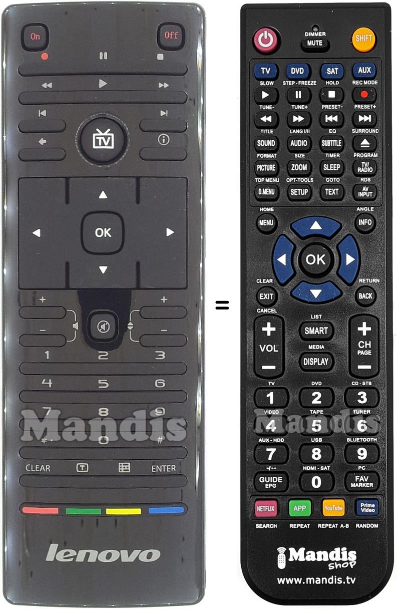 Comandament a dist&agrave;ncia equivalent Lenovo 888900018