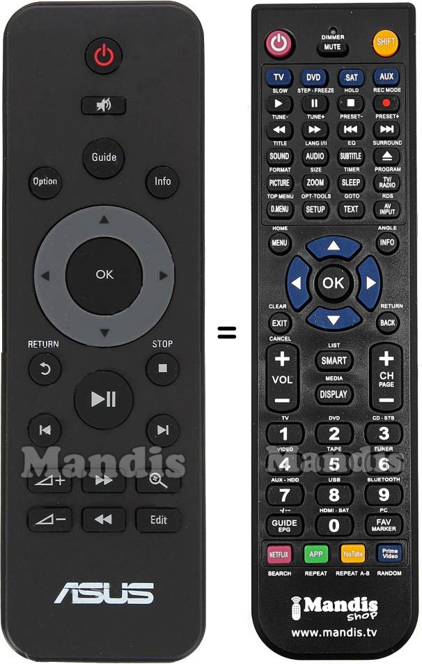 Comandament a dist&agrave;ncia equivalent ASUS OPLAY MINI V2