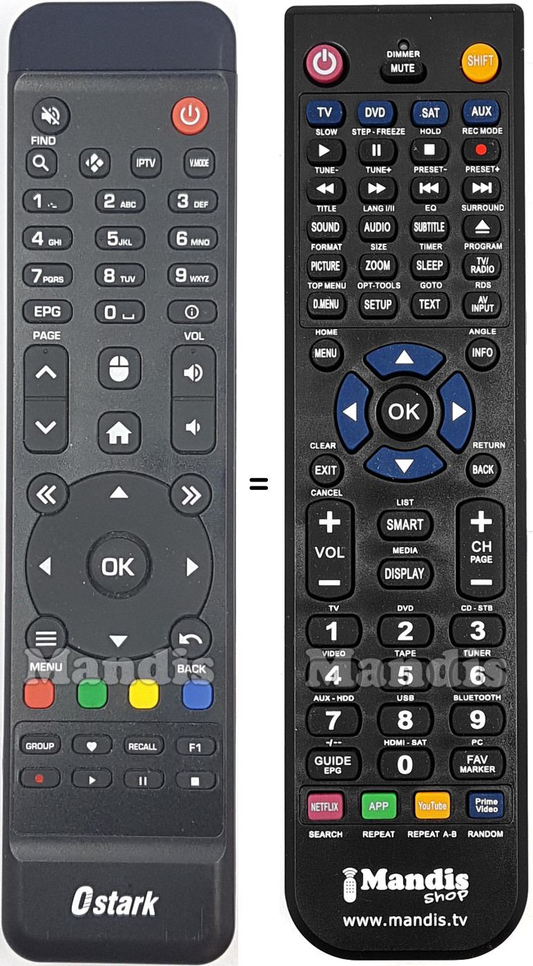 Comandament a dist&agrave;ncia equivalent OST001