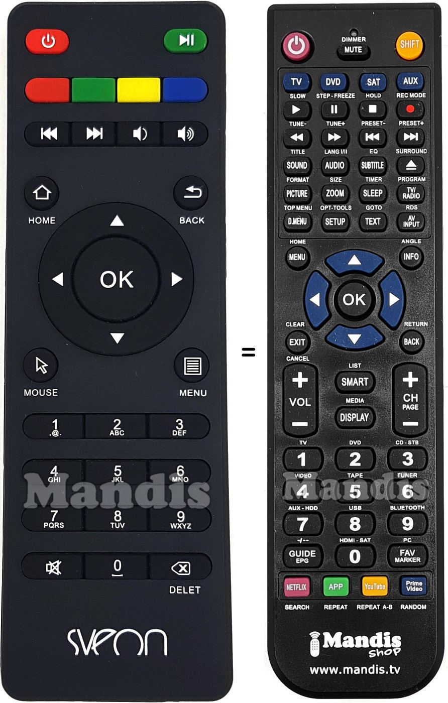 Comandament a distància equivalent Sveon SBX442