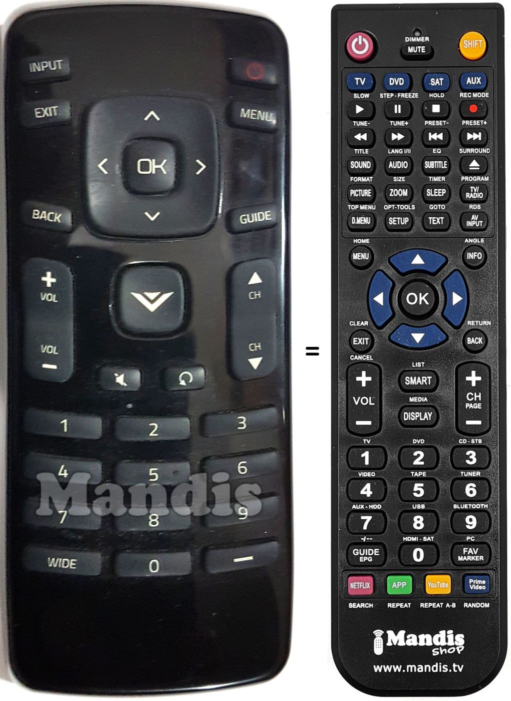 Comandament a dist&agrave;ncia equivalent VIZIO E320-B0