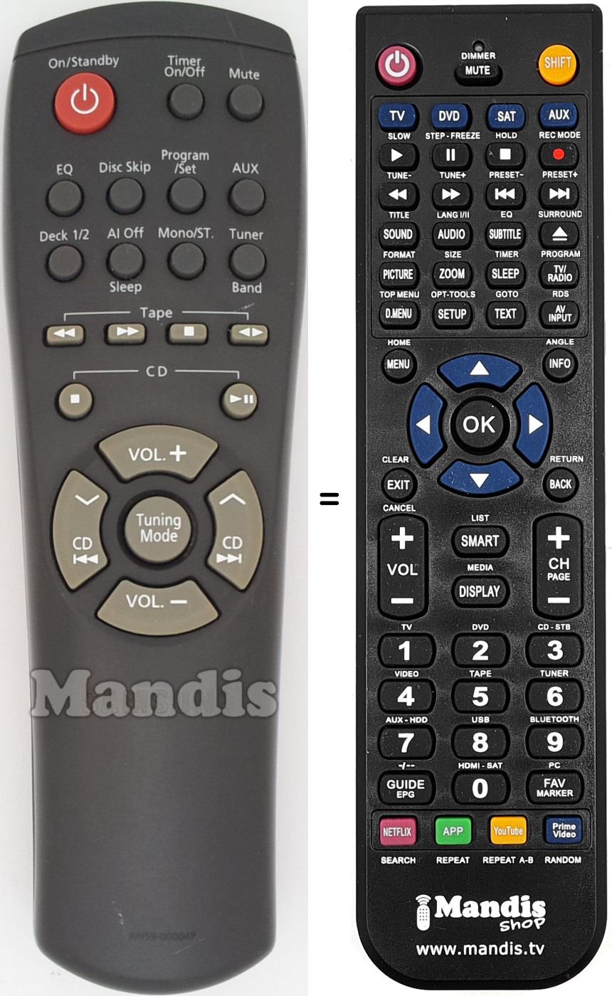 Comandament a distància equivalent Samsung AH59-00004 P