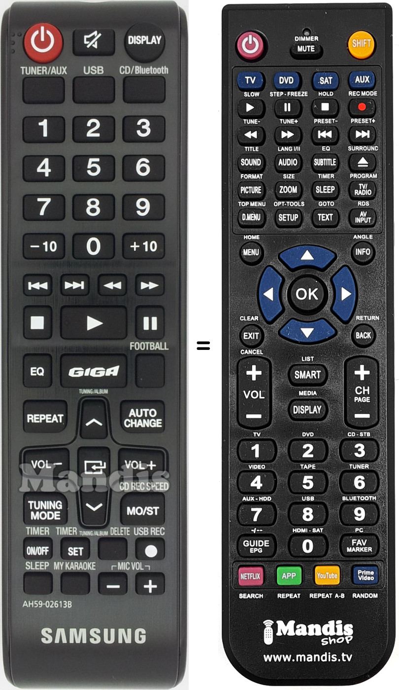 Comandament a distància equivalent Samsung AH59-02613B