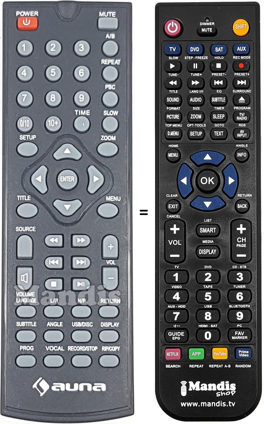 Comandament a dist&agrave;ncia equivalent AUNA AUNA001