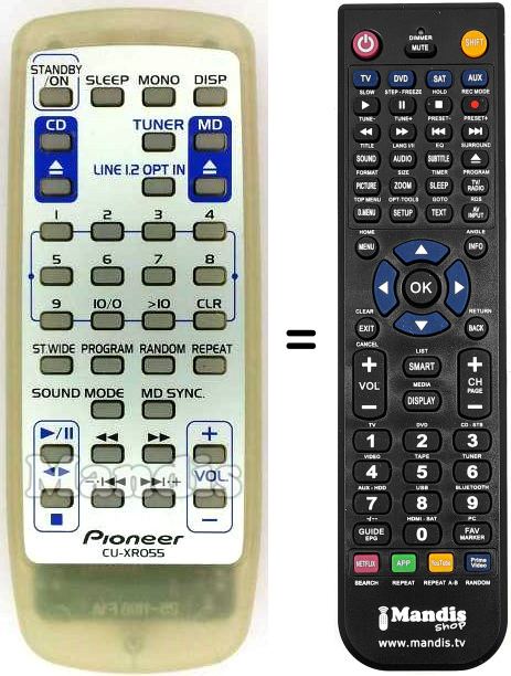 Comandament a distància equivalent Pioneer CU-XR055