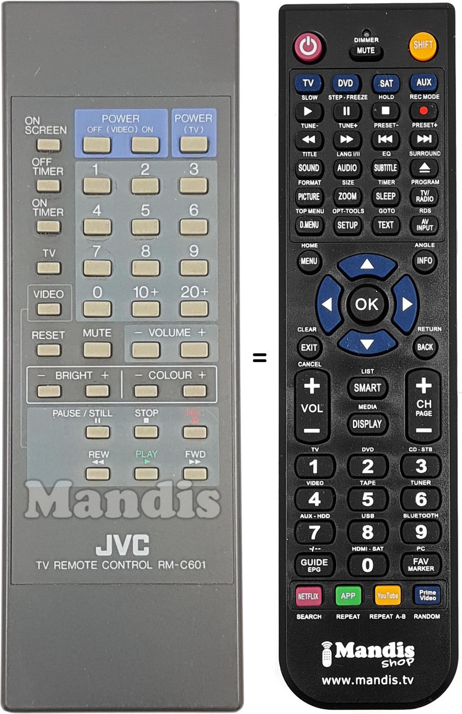 Comandament a distància equivalent JVC RM-C601