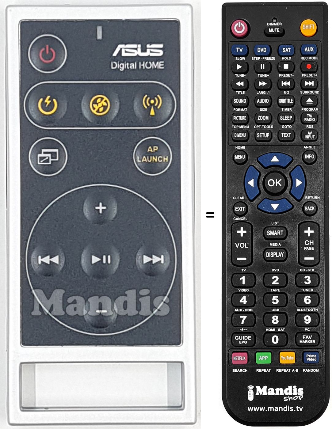 Comandament a dist&agrave;ncia equivalent ASUS001