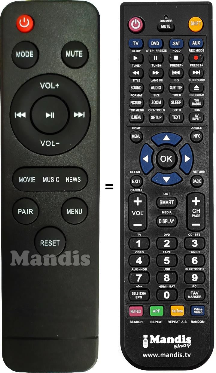 Comandament a dist&agrave;ncia equivalent bomaker Tapio V