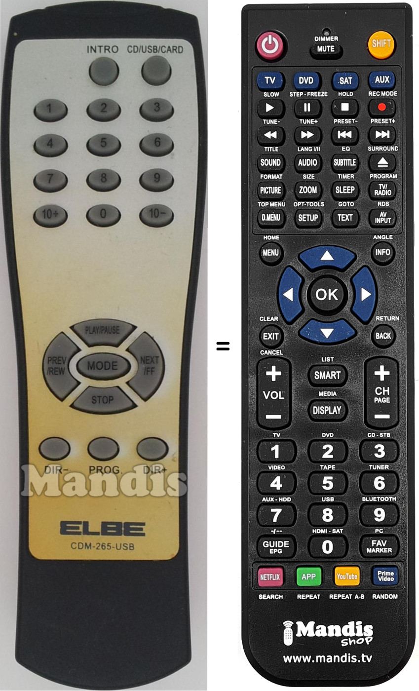 Comandament a distància equivalent CDM-265USB