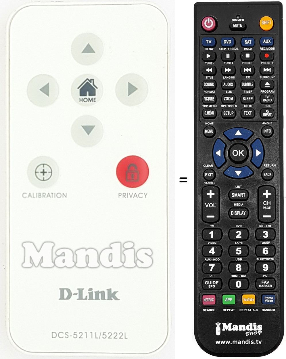 Comandament a dist&agrave;ncia equivalent D-LINK DCS-5222L