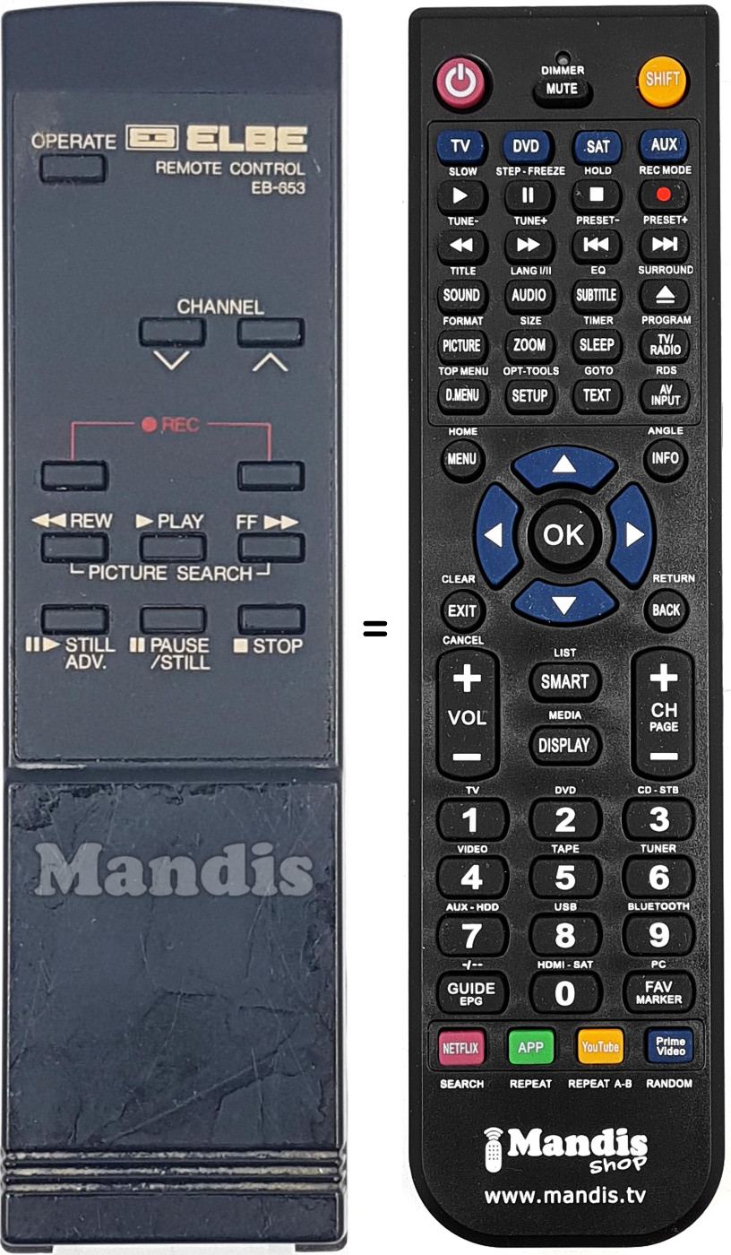 Comandament a distància equivalent Elbe EB 653