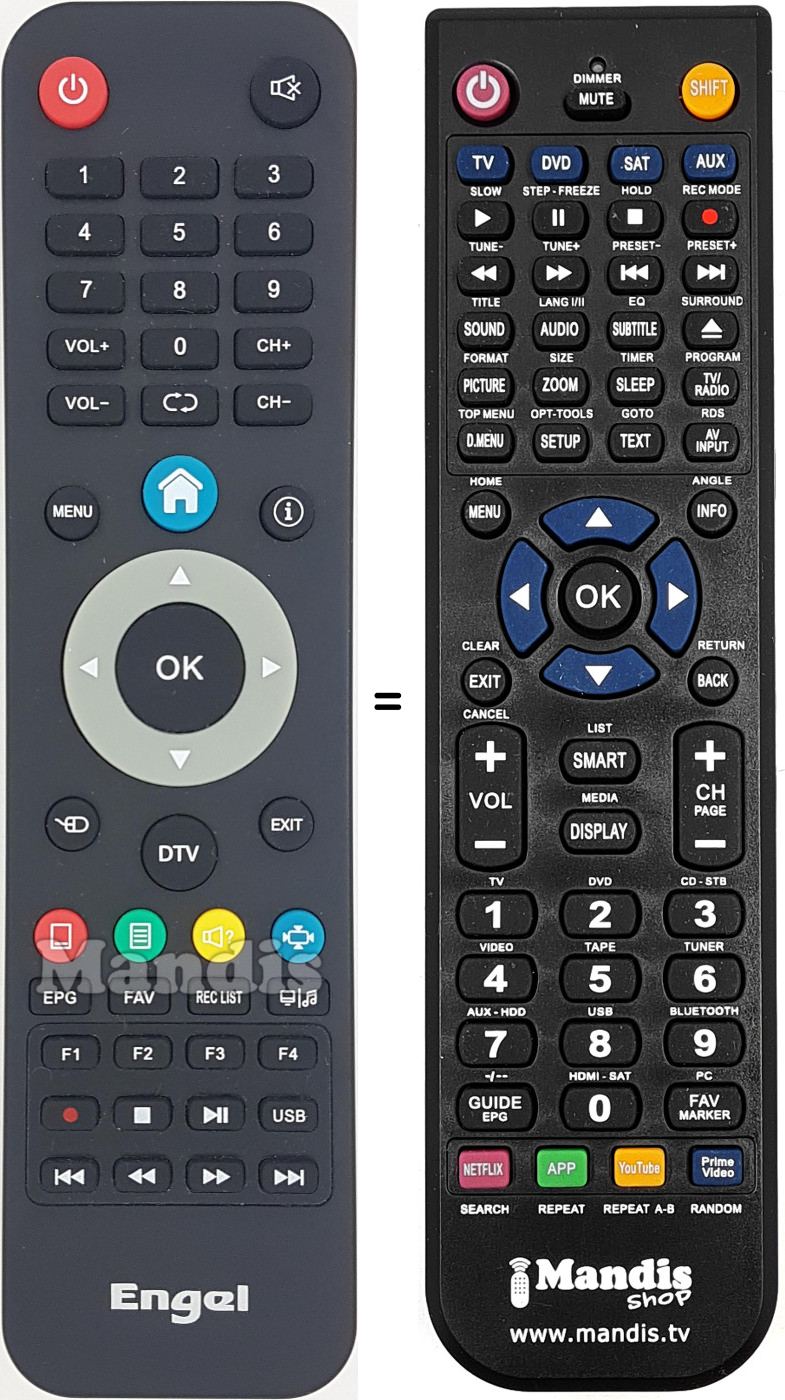 Comandament a dist&agrave;ncia equivalent Engel007