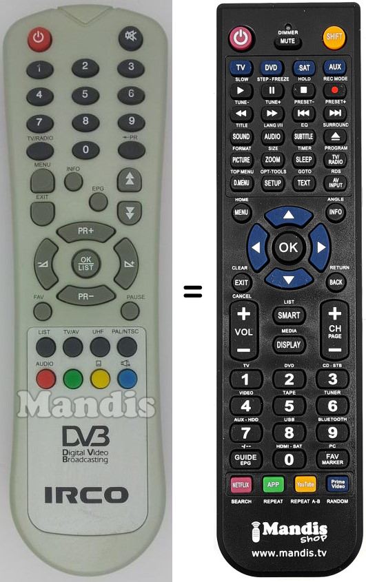 Comandament a dist&agrave;ncia equivalent IRCO001