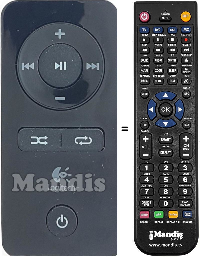 Comandament a dist&agrave;ncia equivalent LOG007