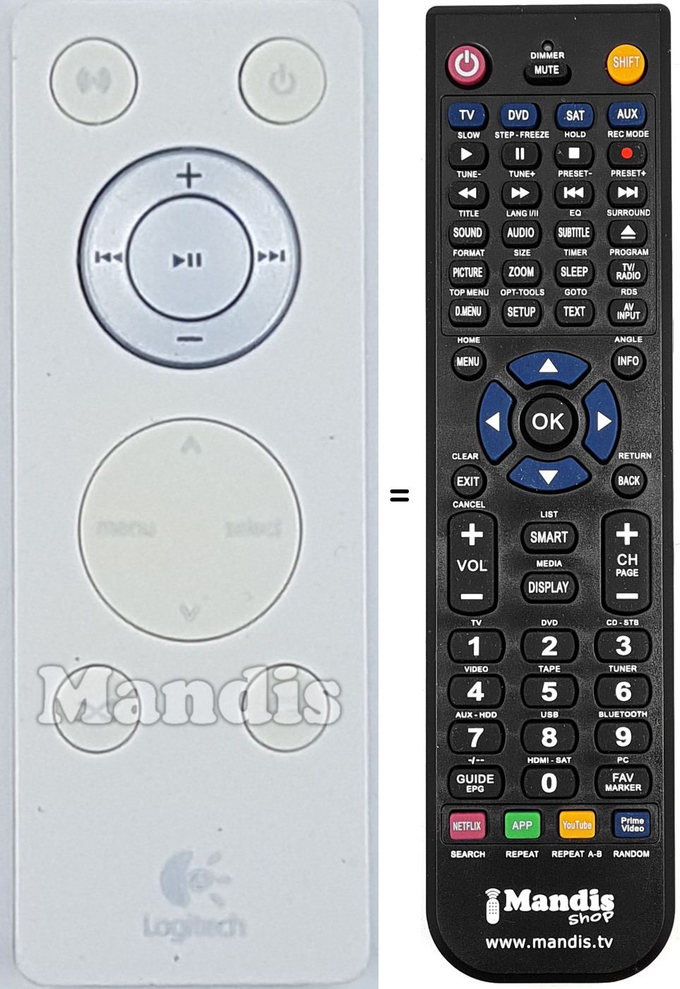 Comandament a dist&agrave;ncia equivalent REMCON1554-1