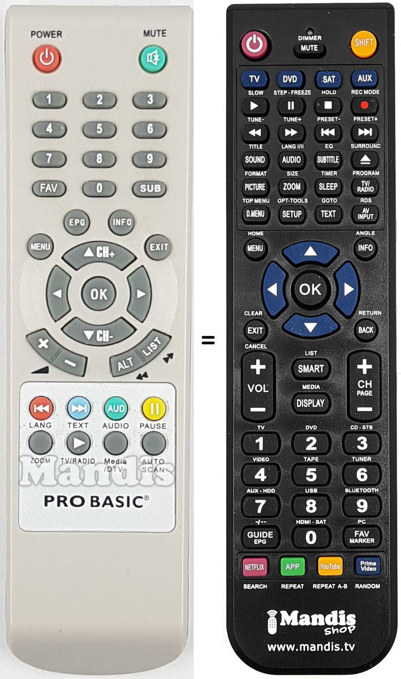 Comandament a distància equivalent REMCON1678