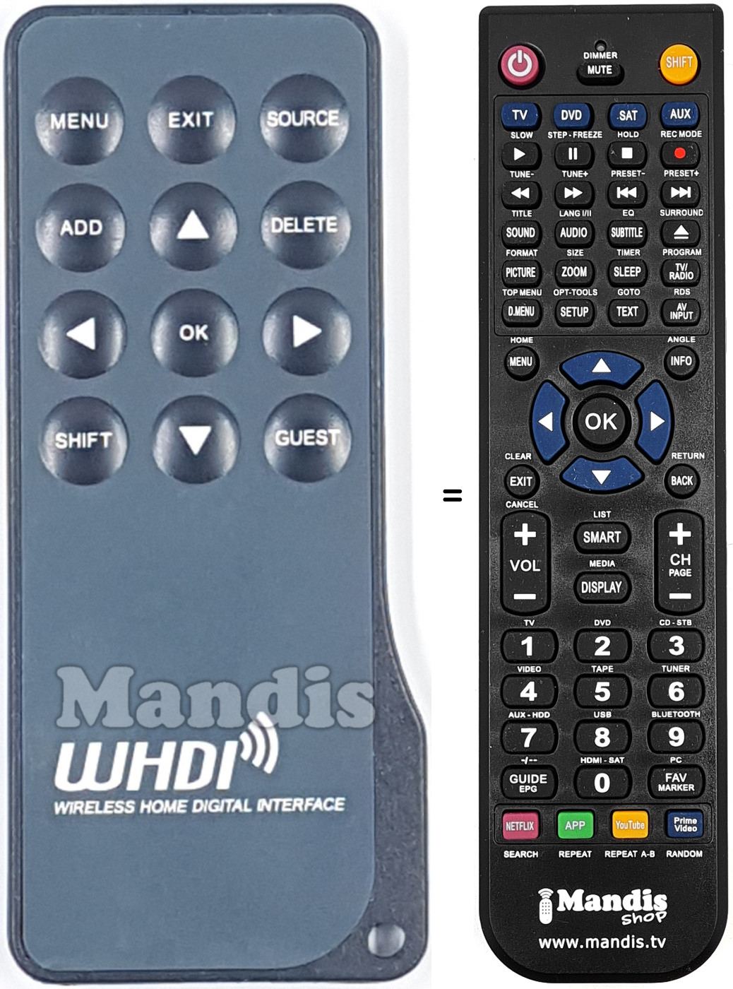 Comandament a dist&agrave;ncia equivalent REMCON1894