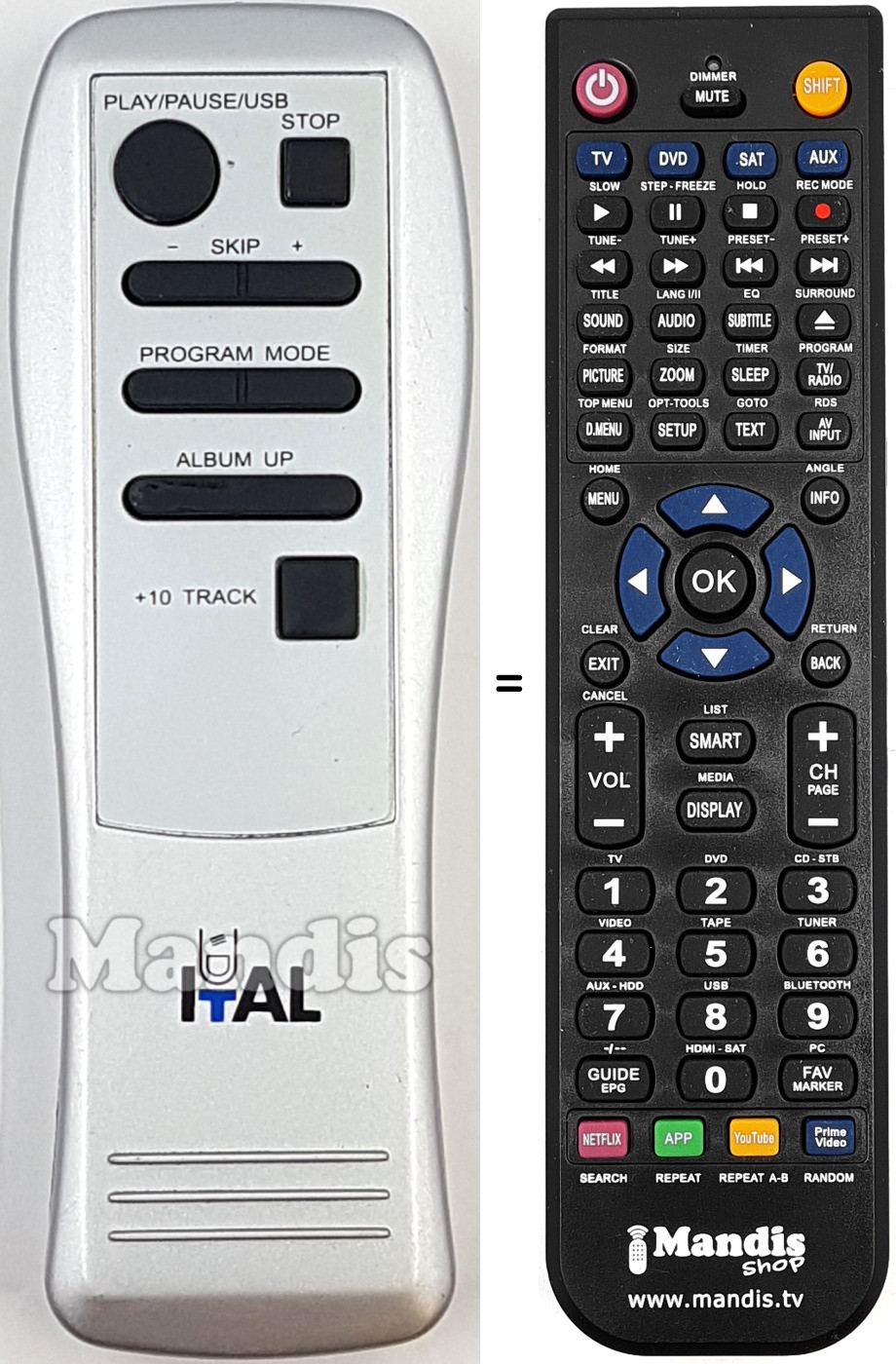 Comandament a dist&agrave;ncia equivalent REMCON2113