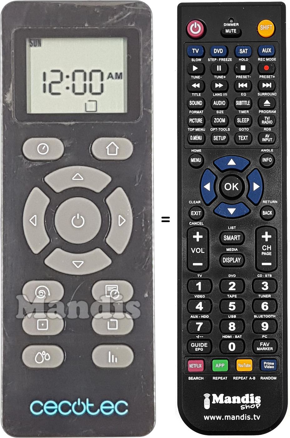 Comandament a dist&agrave;ncia equivalent REMCON2128