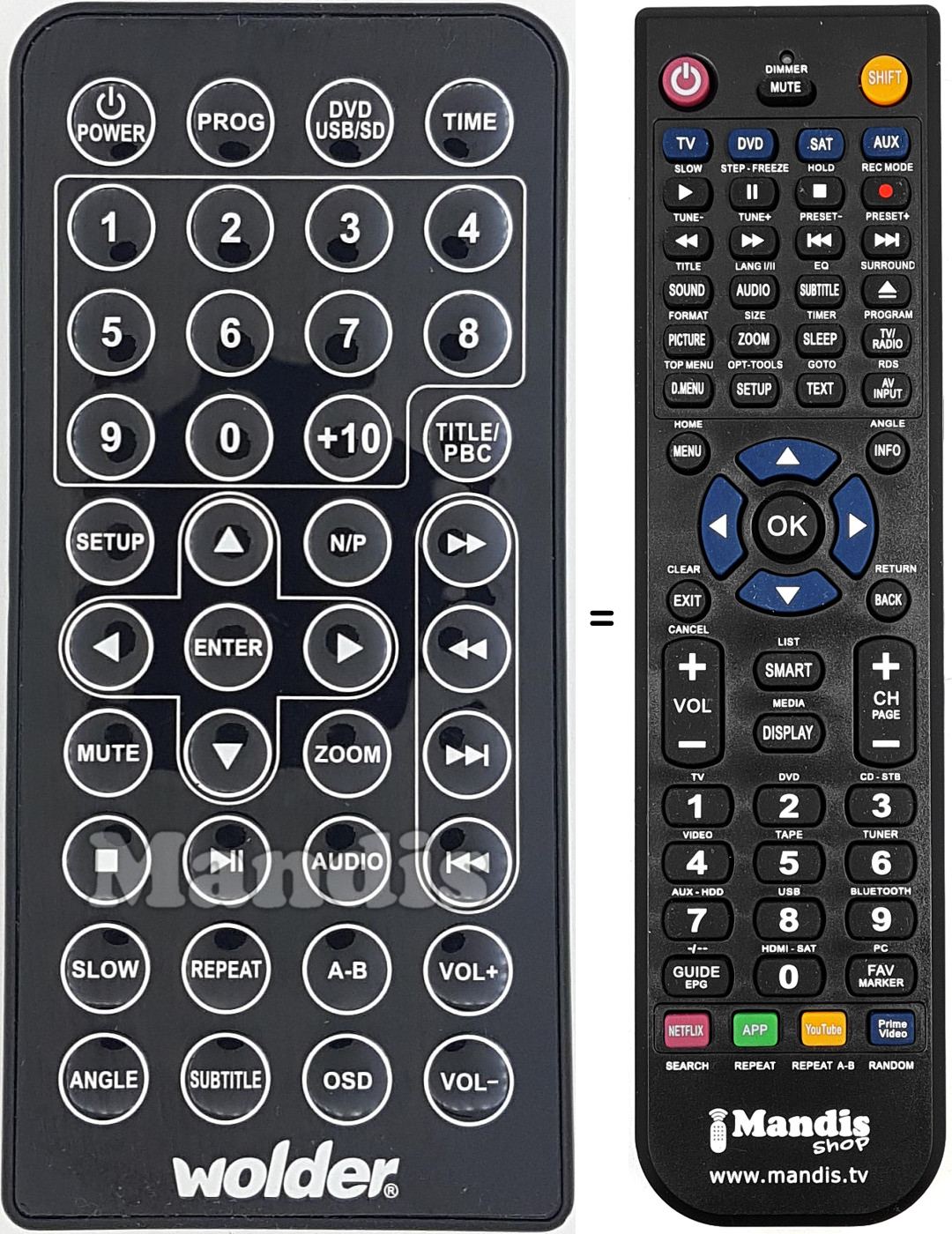 Comandament a dist&agrave;ncia equivalent WOL001