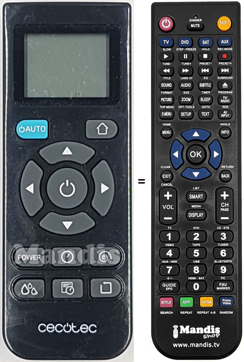 Comandament a dist&agrave;ncia equivalent REMCON2093