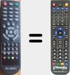 Comandament a distància substitut de RC-MK01 (TVCDLE-315M8)
