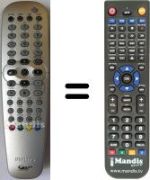 Comandament a distància equivalent Philips DVD-R7250H / 58