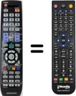 Comandament a distància equivalent Samsung LA55B650T1R/XXP