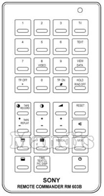 Comandament a distància original SONY RM-603 B (A1009042A)