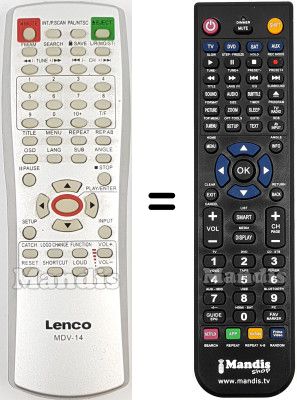 Comandament a distància equivalent MDV14