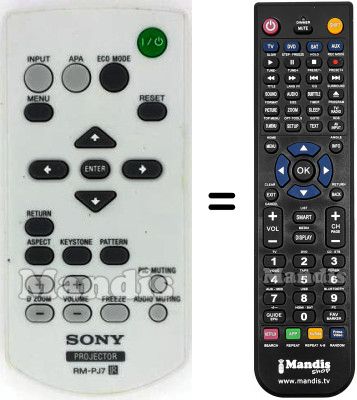 Comandament a distància equivalent Sony RM-PJ7