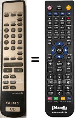 Comandament a distància equivalent Sony RM-DX3000