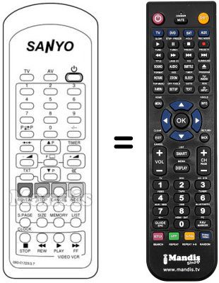 Comandament a dist&agrave;ncia equivalent 060-01223 / 307