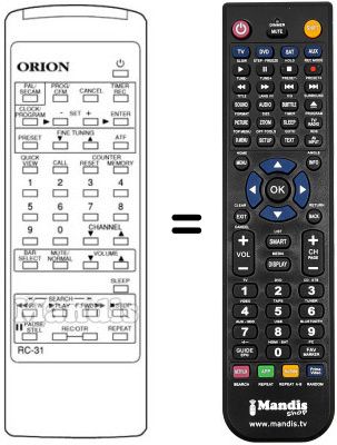 Comandament a dist&agrave;ncia equivalent 076G031011